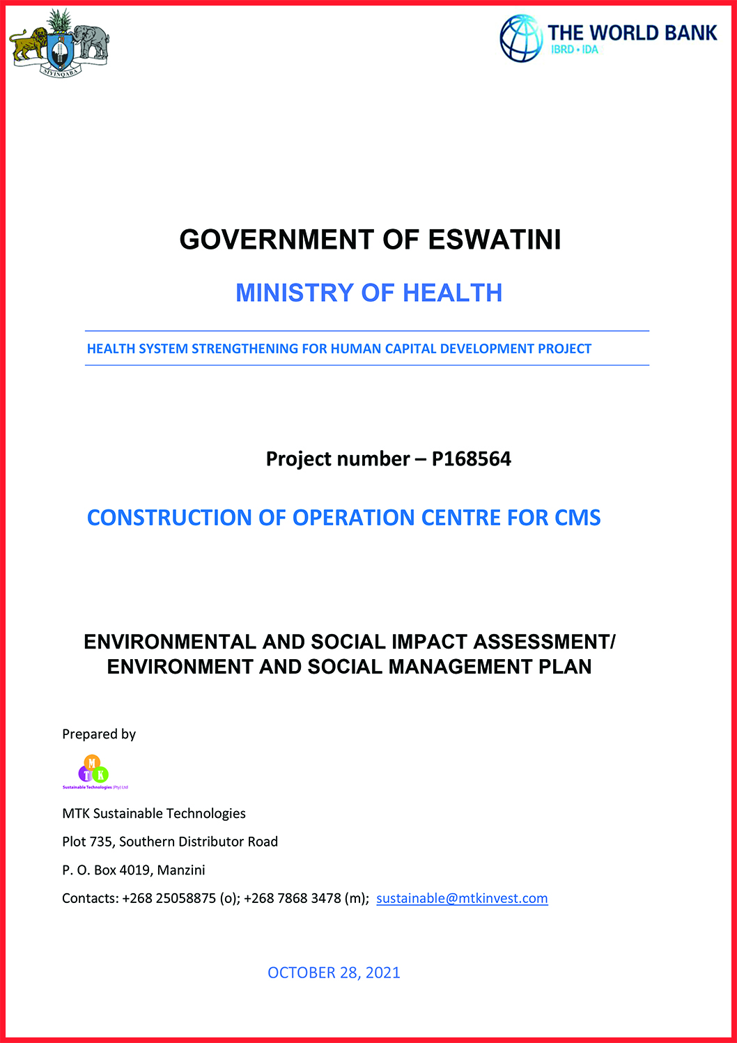 Health System Strengthening for Human Capital Development Project