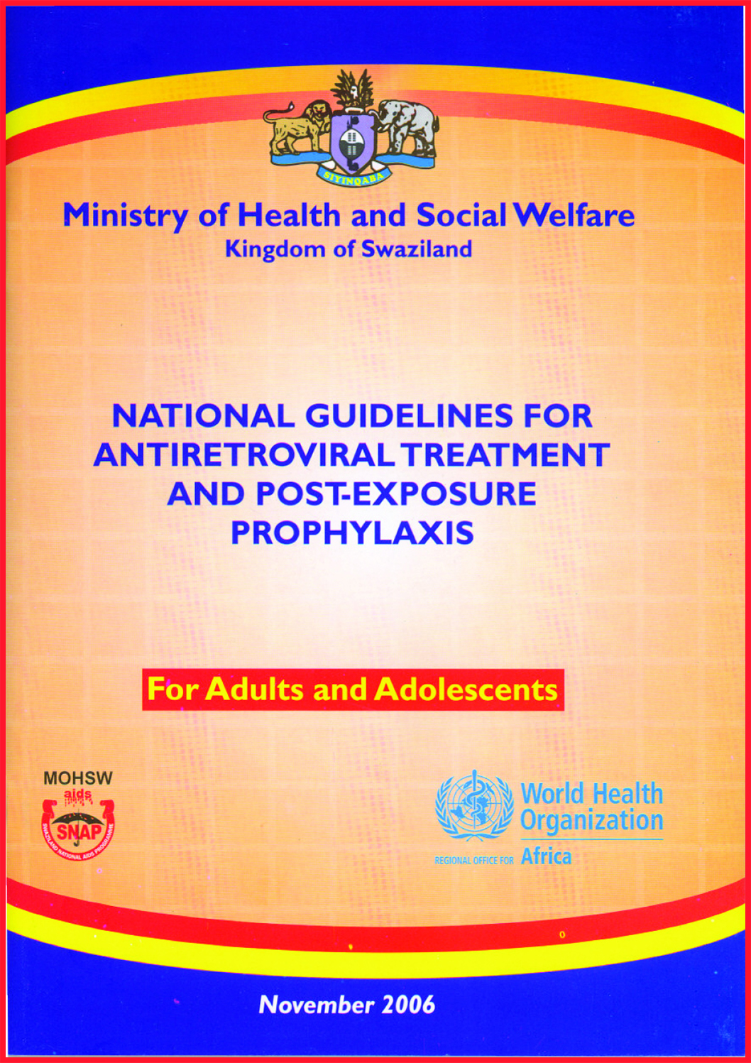 National Guidelines for ART & Post Exposure Prophylaxis